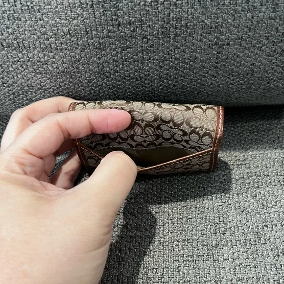 Authentic Coach Signature Monogram Logo Snap Front Card Holder - Picture 3 of 8